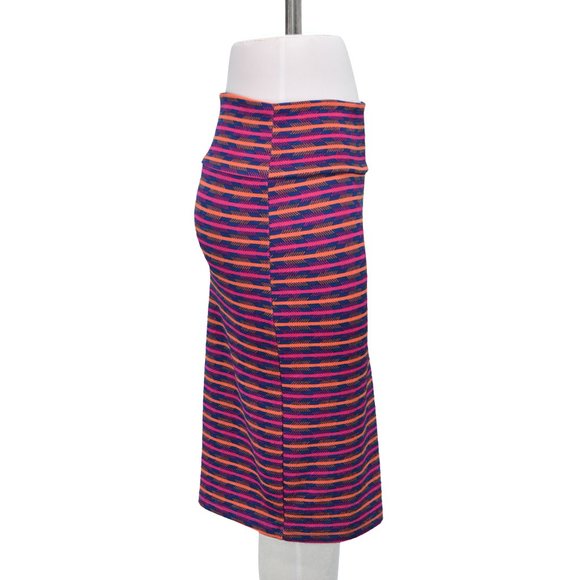 LuLaRoe Blue Multi-Color Striped Pencil Skirt (M) - Picture 3 of 3